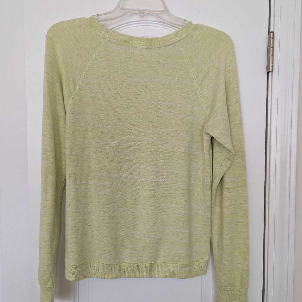 Athleta Girl Size Xl (14) extremely soft lime green and cream marled  sweatshirt